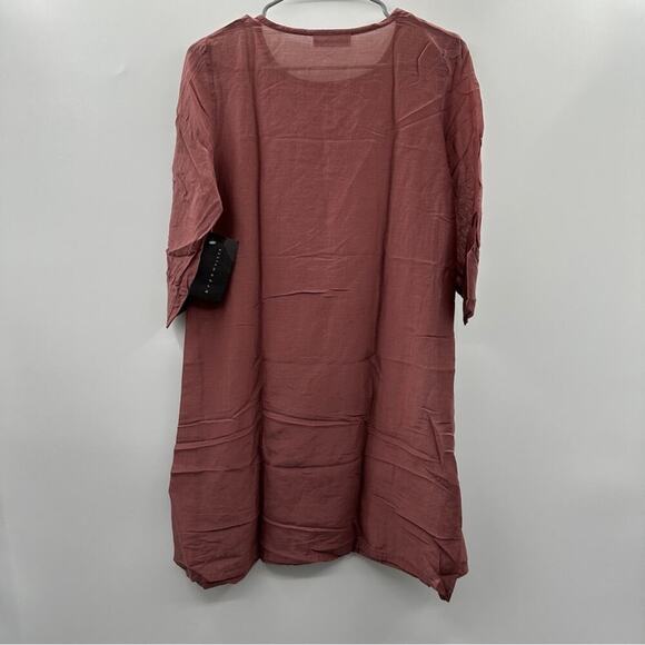 Bryn Walker Cotton Silk Blend Elbow‎ Half Sleeve Shea Tunic in Goji Berry NEW - Picture 4 of 8